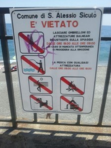 L'Aidaa, associazione italiana difesa animali e ambiente, fa sapere che cartelli come questo spuntano ovunque sulle spiagge, ma senza data e numero di ordinanza sono illegittimi