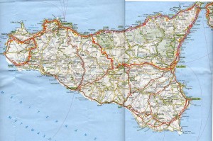 Cartina politica della Sicilia (freevax.it)