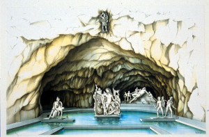 Disegno ricostruttivo della grotta di Tiberio, da antika.it
