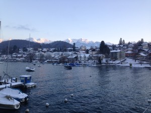 Spiez al tramonto