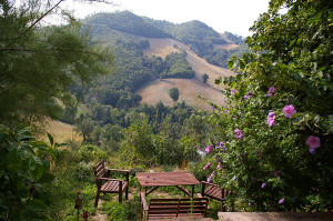 La splendida vista che si gode da Ca' Agostino sulla valle del fiume Foglia