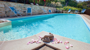 La piscina ad acqua salata della villa