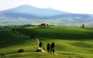 Vista dell'Amiata dalla Val d'Orcia